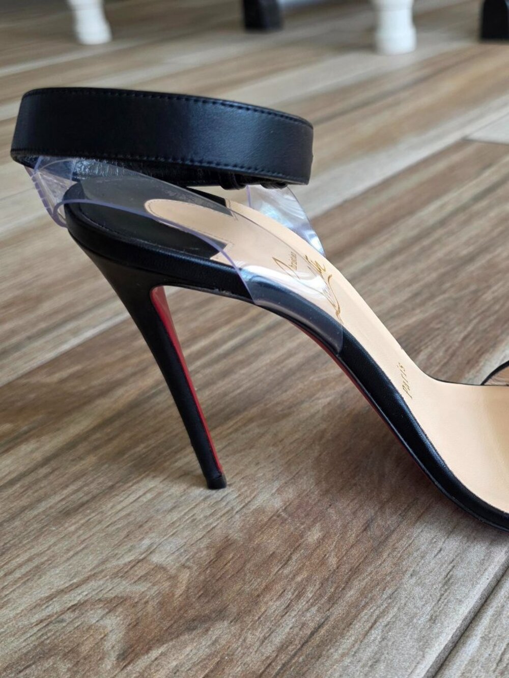 Christian Louboutin Jonatina Black Leather Sandals Strappy Eur. 37 - Picture 10 of 13